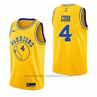 Maglia Golden State Warriors Quinn Cook #4 Hardwood Classic 2018-19 Giallo