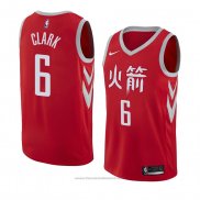 Maglia Houston Rockets Gary Clark #6 Citta 2018 Rosso