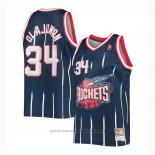 Maglia Houston Rockets Hakeem Olajuwon #34 Mitchell & Ness Blu