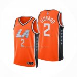 Maglia Los Angeles Clippers Kawhi Leonard No 2 Citta 2025-26 Arancione