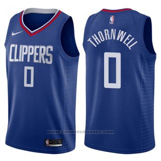 Maglia Los Angeles Clippers Sindarius Thornwell #0 Icon 2017-18 Blu