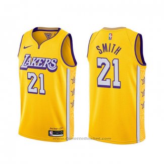 Maglia Los Angeles Lakers J.r. Smith #21 Citta 2020 Giallo