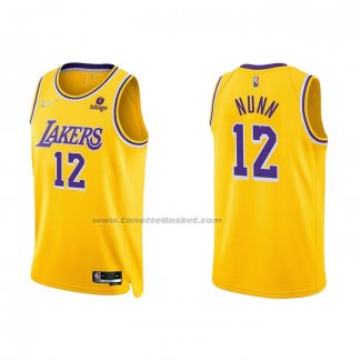 Maglia Los Angeles Lakers Kendrick Nunn NO 12 75th Anniversary 2021-22 Giallo