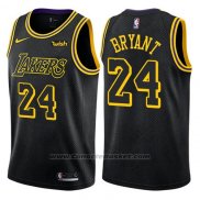 Maglia Los Angeles Lakers Kobe Bryant #24 Citta 2017-18 Nero