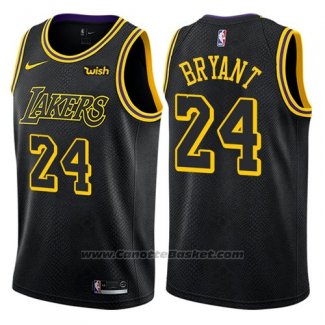 Maglia Los Angeles Lakers Kobe Bryant #24 Citta 2017-18 Nero