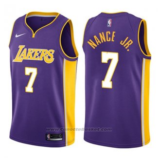 Maglia Los Angeles Lakers Larry Nance Jr. #7 Statement 2017-18 Viola