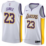 Maglia Los Angeles Lakers Lebron James #23 Association 2017-18 Bianco