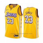 Maglia Los Angeles Lakers Lebron James #23 Citta 2019-20 Giallo