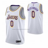 Maglia Los Angeles Lakers Russell Westbrook NO 0 Association 2021 Bianco