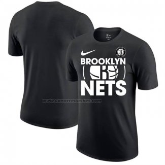 Maglia Manica Corta Brooklyn Nets Nero1