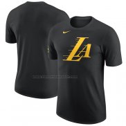 Maglia Manica Corta Los Angeles Lakers Citta 2023-24 Nero