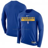 Maglia Manica Lunga Golden State Warriors Practice Performance 2022-23 Blu