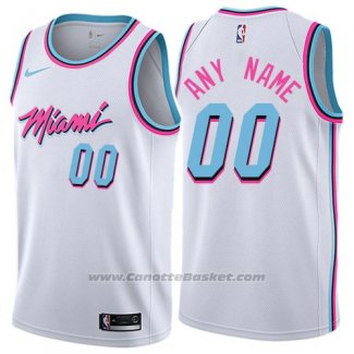 Maglia Miami Heat Nike Personalizzate 2017-18 Bianco