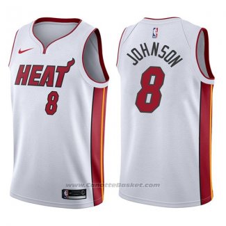 Maglia Miami Heat Tyler Johnson #8 Association 2017-18 Bianco