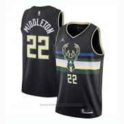 Maglia Milwaukee Bucks Khris Middleton #22 Statement 2020-21 Nero