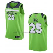 Maglia Minnesota Timberwolves Derrick Rose NO 25 Statement 2020-21 Verde