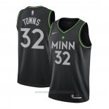 Maglia Minnesota Timberwolves Karl-Anthony Towns #32 Citta 2020-21 Nero