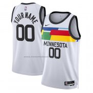 Maglia Minnesota Timberwolves Personalizzate Citta 2022-23 Bianco