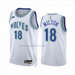 Maglia Minnesota Timberwolves Shake Milton #18 Classic 2023-24 Bianco