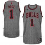 Maglia Moda Statico Chicago Bulls Derrick Rose #1 Grigio