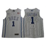 Maglia NCAA Duke Blue Devils Kyrie Irving #1 Bianco