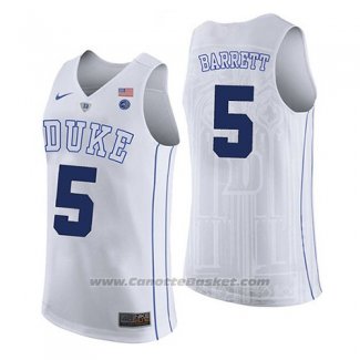 Maglia NCAA Duke Blue Devils R. J. Barrett #5 Bianco