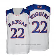 Maglia NCAA Kansas Jayhawks Andrew Wiggins #22 Bianco