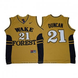 Maglia NCAA Wake Forest Demon Deacons Tim Duncan #21 Or