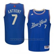 Maglia Natale 2015 New York Carmelo Anthony #7 Blu