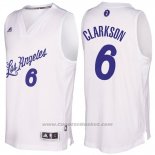 Maglia Natale 2016 Los Angeles Lakers Jordan Clarkson #6 Bianco