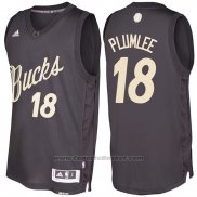 Maglia Natale 2016 Milwaukee Bucks Miles Plumlee #18 Nero