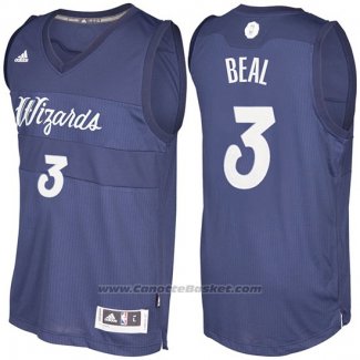 Maglia Natale 2016 Washington Wizards Bradley Beal #3 Blu