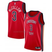 Maglia New Orleans Pelicans Cj Mccollum #3 Statement 2023-24 Rosso