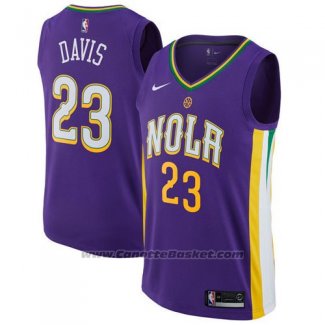 Maglia New Orleans Pelicans Davis #23 Citta 2017-18 Viola