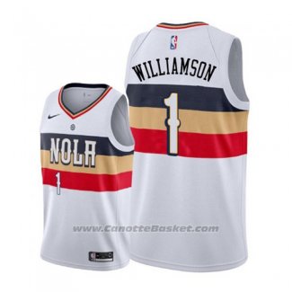 Maglia New Orleans Pelicans Zion Williamson #1 Earned 2019-20 Bianco