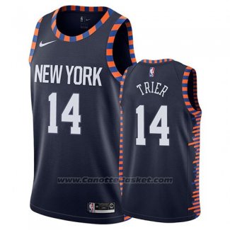 Maglia New York Knicks Allonzo Trier #14 Citta 2019 Blu