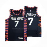 Maglia New York Knicks Carmelo Anthony NO 7 Citta Edition 2019-20 Blu