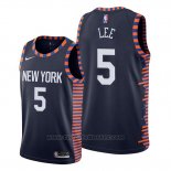 Maglia New York Knicks Courtney Lee #5 Citta Edition Blu