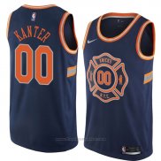 Maglia New York Knicks Enes Kanter #00 Citta 2018 Blu