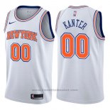 Maglia New York Knicks Enes Kanter #00 Statement 2017-18 Bianco