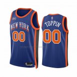 Maglia New York Knicks Jacob Toppin #00 Citta 2023-24 Blu