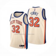 Maglia New York Knicks Karl-anthony Towns No 32 Citta 2025-26 Crema