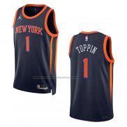 Maglia New York Knicks Obi Toppin #1 Statement 2022-23 Nero