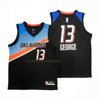 Maglia Oklahoma City Thunder Paul George NO 13 Citta 2020-21 Nero