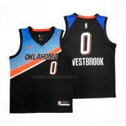 Maglia Oklahoma City Thunder Russell Westbrook NO 0 Citta 2020-21 Nero