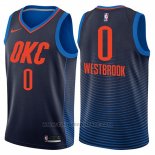 Maglia Oklahoma City Thunder Russell Westbrook #0 Statement 2017-18 Blu