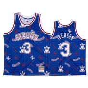 Maglia Philadelphia 76ers Allen Iverson #3 Hardwood Classics Tear Up Pack Blu