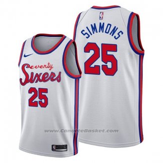 Maglia Philadelphia 76ers Ben Simmons #25 Classic 2019-20 Bianco