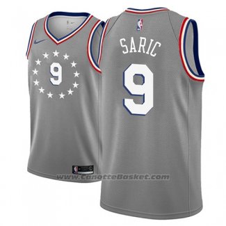 Maglia Philadelphia 76ers Dario Saric #9 Citta 2018-19 Grigio