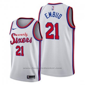 Maglia Philadelphia 76ers Joel Embiid #21 Classic 2019-20 Bianco